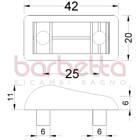 PARACOLPI PER SEDILI WC MOD. CLODIA DUE PERNI