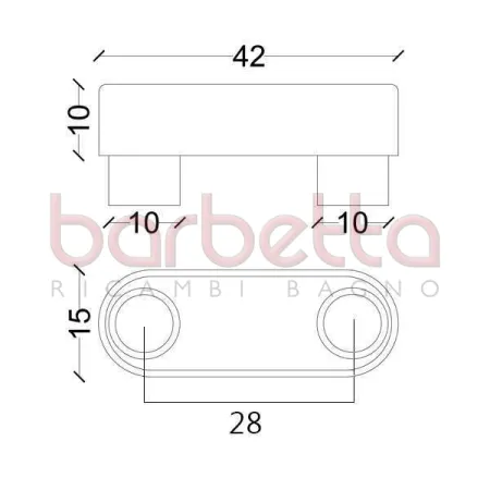 PARACOLPI PER SEDILI WC mm.42x15x10H-PIOLI mm.10