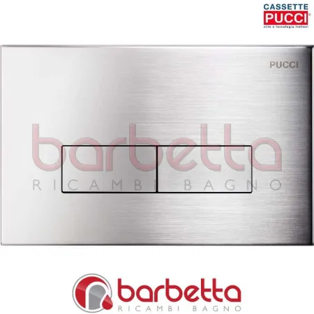 PLACCA PUCCI ECO LINEA PARETE LAMINA INOX DUE PULSANTI 80230588