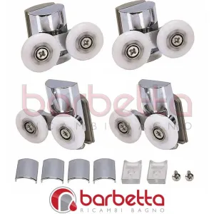 KIT RICAMBIO COMPLETO CUSCINETTI RUOTE PER ANTA BOX DOCCIA