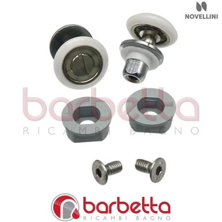 CONFEZIONE COPPIA GRUPPO RUOTA BJ 01 AH-2PH IN FINITURA GRIGIO RAL RICAMBIO NOVELLINI R07BJAH1-68