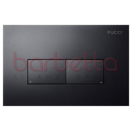 PLACCA PUCCI ECO LINEA PARETE NERA OPACA DUE PULSANTI 80230561
