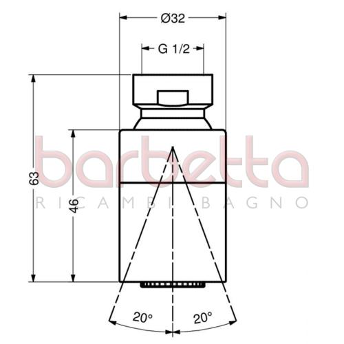 SOFFIONE DOCCIA INOX ORIENTABILE CON DIFFUSORE IDRAL 08431/1