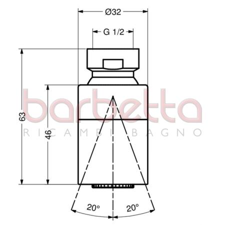 SOFFIONE DOCCIA INOX ORIENTABILE CON DIFFUSORE IDRAL 08431/1