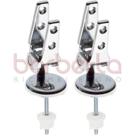 COPPIA CERNIERE SOVRAPPOSTA IN METALLO CROMO