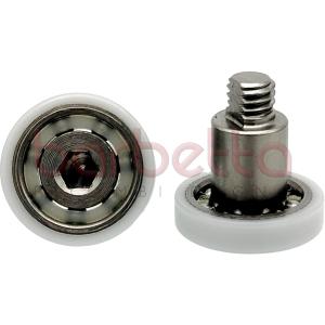 CUSCINETTI BOX DOCCIA OTTONE MM 17X4 18.3 H- PERNO M6Ricambi ruote ...