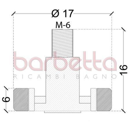 CUSCINETTI BOX DOCCIA OTTONE MM 17X4 18.3 H- PERNO M6