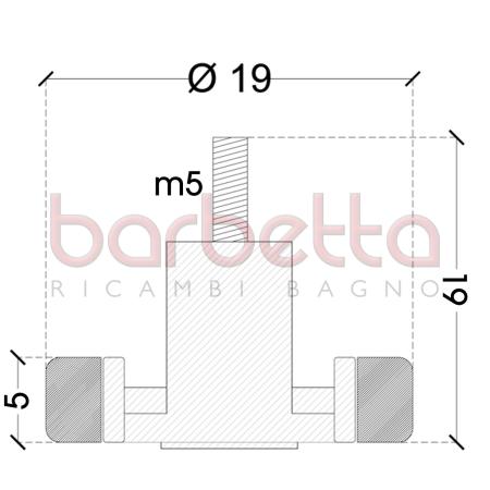 CUSCINETTI BOX DOCCIA MM 19X6 20 H- PERNO M6
