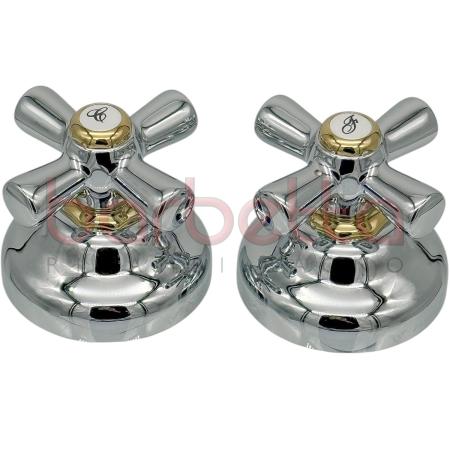 COPPIA MANIGLIE SERIE ANTICA CROMO ORO SIGNORINI 2110