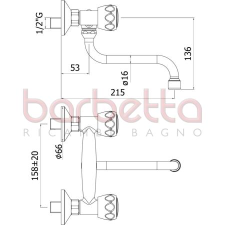 GRUPPO LAVELLO A MURO RICAMBIO PAFFONI DA161CR
