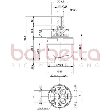 CARTUCCIA CERAMICA EX-35 TRN DUE SEDAL 08EX35S3501