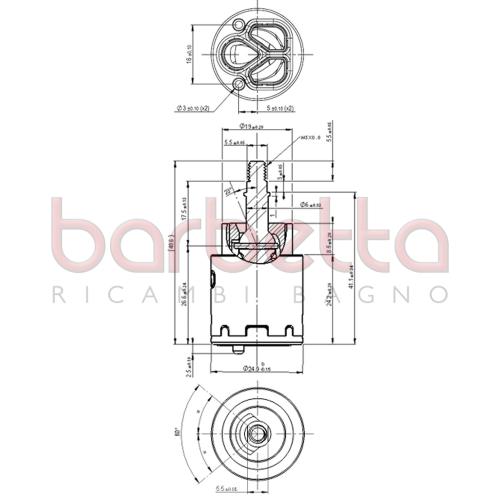 CARTUCCIA CERAMICA D.25 JOYSTICK SEDAL 08JY25S0002