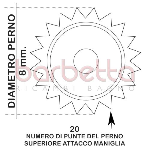 VITONE A DISCO CERAMICO DA 1/2" A 180° ANTIORARIO 8x20