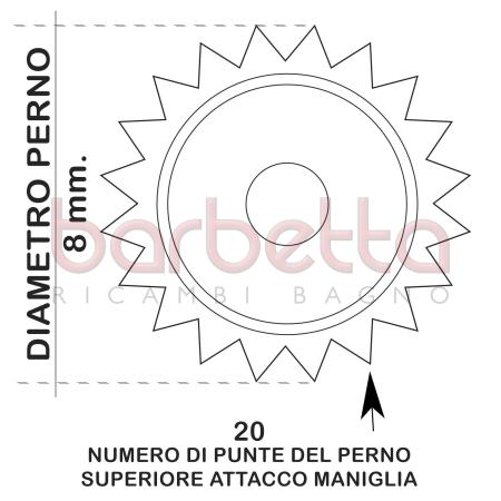VITONE A DISCO CERAMICO DA 1/2" A 180° ANTIORARIO 8x20