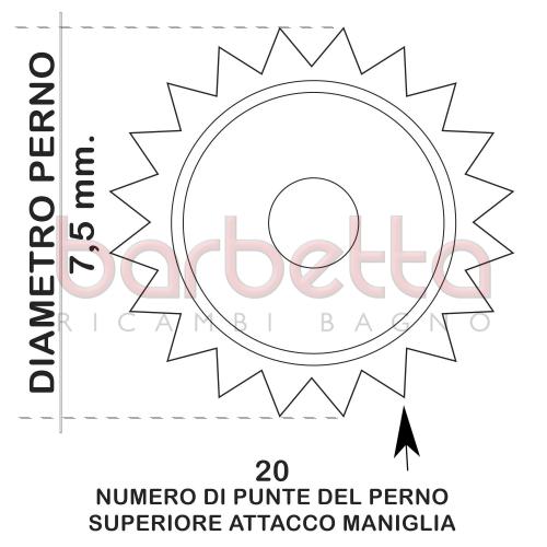 VITONE A DISCO CERAMICO DA 1/2" A 90° ANTIORARIO 7,5x20