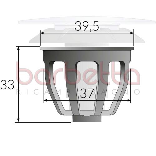 TAPPO UNIVERSALE PILETTA LAVABO CLICK CLAK CROMATO D.63 OMP TEA 8120.378.5