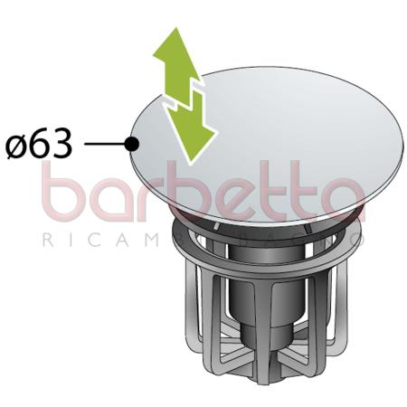 TAPPO UNIVERSALE PILETTA LAVABO CLICK CLAK CROMATO D.63 OMP TEA 8120.378.5