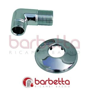 CURVETTA DOCCIA CON ROSONE IN OTTONE