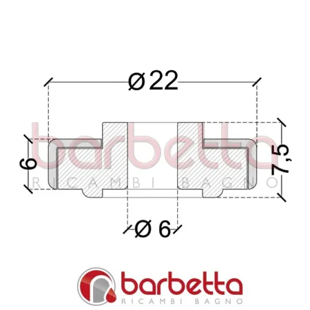 CUSCINETTI DELRIN SFERE DELRIN 22x6x6/9h