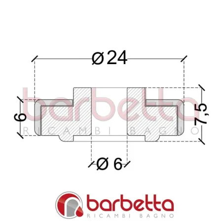 CUSCINETTI DELRIN SFERE DELRIN 24x6x6/9h