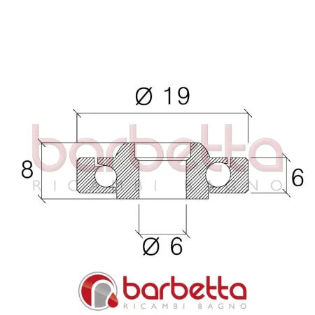 CUSCINETTI DELRIN SFERE INOX 19x6x6/8h