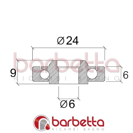 CUSCINETTI DELRIN SFERE INOX 24x6x6/9h