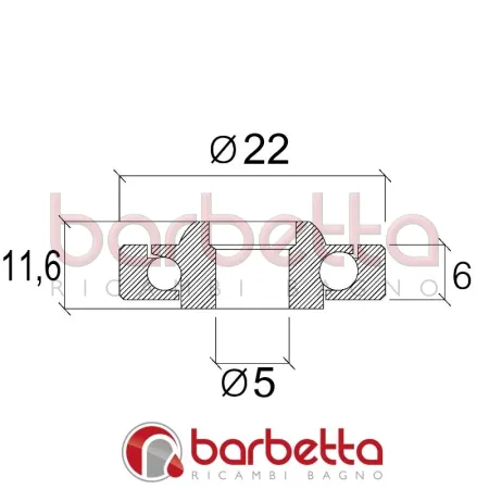 CUSCINETTI DELRIN SFERE INOX 22x5x6/11.6h