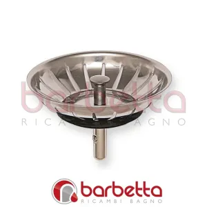 TAPPO LAVELLO INOX BASKET TIPO MANUALE CON GRIGLIA DA 83MM