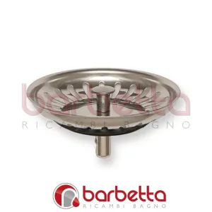 TAPPO LAVELLO INOX BASKET TIPO MANUALE CON GRIGLIA DA 79MM.