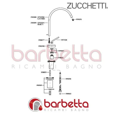 MISCELATORE BIDET ISYFRESH ZUCCHETTI ZP2324