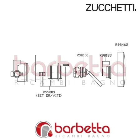 PARTE ESTERNA INCASSO DOCCIA ISYSTICK ZUCCHETTI ZP1607